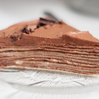 Chocolate Mille Crepe Cake