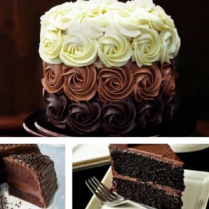 Bed of Roses Dark Chocolate Cake