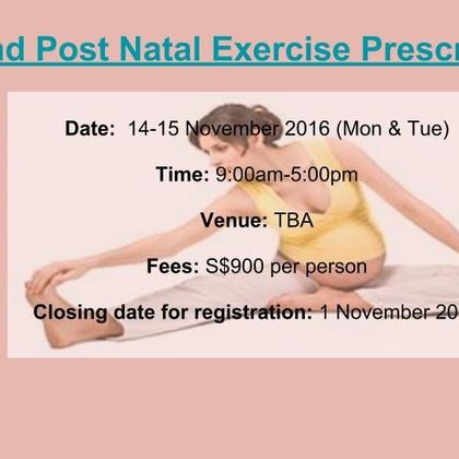 Pre and post natal exercise prescription
