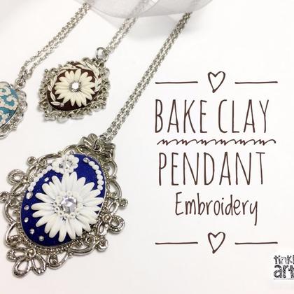 Bake Clay Pendant Embroidery Workshop