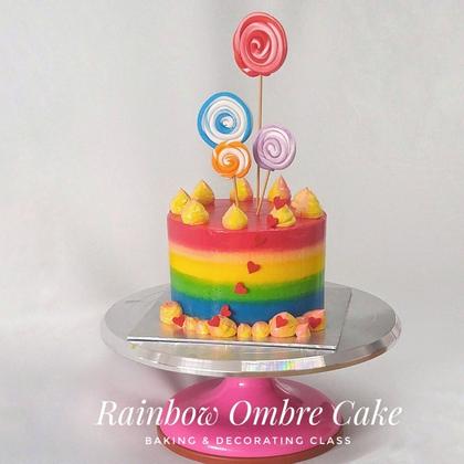 Rainbow Ombre Lollipop Cake (Baking & Decorating Class)