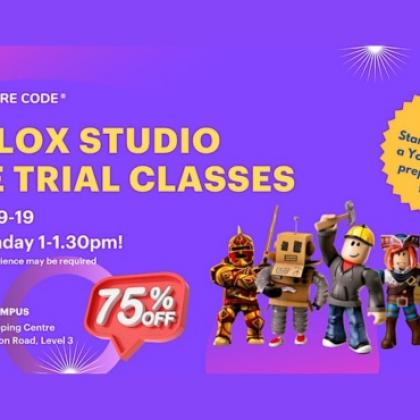 75% Discount for Roblox Trial Classes for Ages 9-19