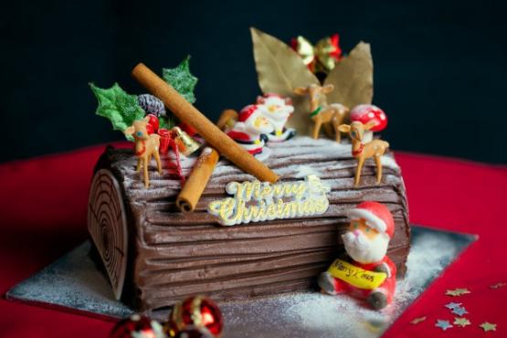 Beautiful Christmas Log Cake