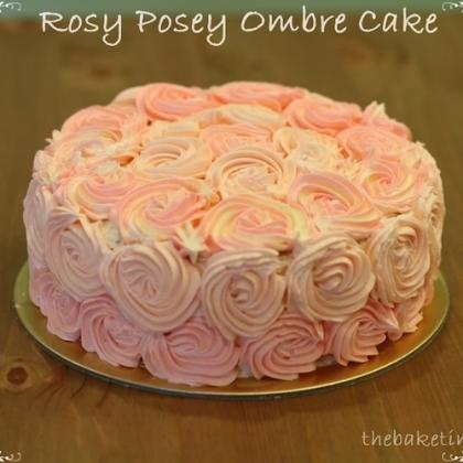 Rosy Posey Ombre Cake