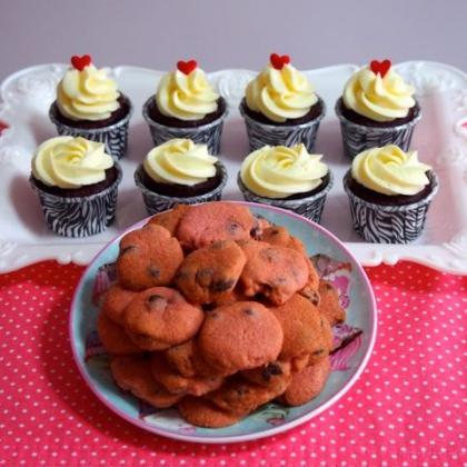 Pink Velvet Beetroot Cupcakes and Cookies