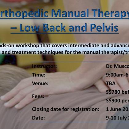 Clinical Orthopedic Manual Therapy (COMT) – Low Back and Pelvis