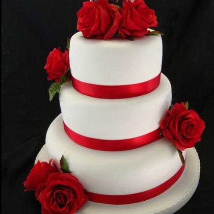 Three Tier Fondant Wedding Cake