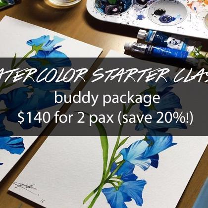 Watercolour Starter Class (Teens & Adults) Buddy Package!
