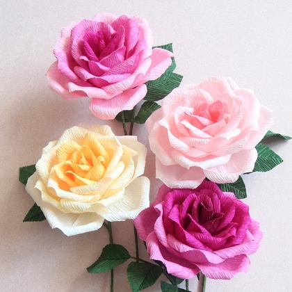 Crepe Paper Ombré Roses Workshop