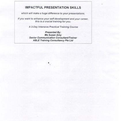 Impactful Presentation Skills