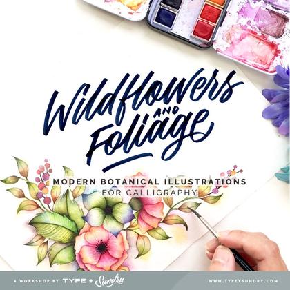 Wildflowers and Foliage: Modern Botanical Illustrations for Calligraphy