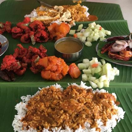 South Indian Banana Leaf Rice Set