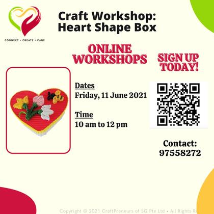 Online Heart Shape Box Craft Workshop _ June 2021