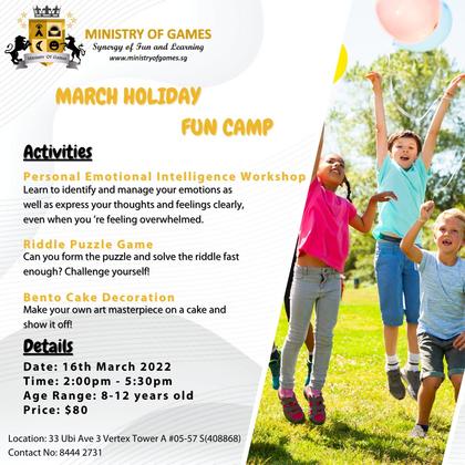 March Holiday 3-In-1 Fun Camp (Age 8-12)