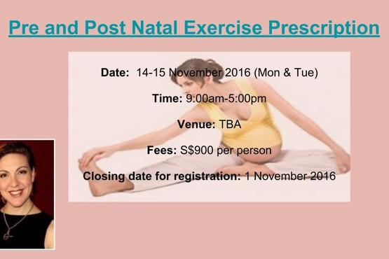 Pre and post natal exercise prescription